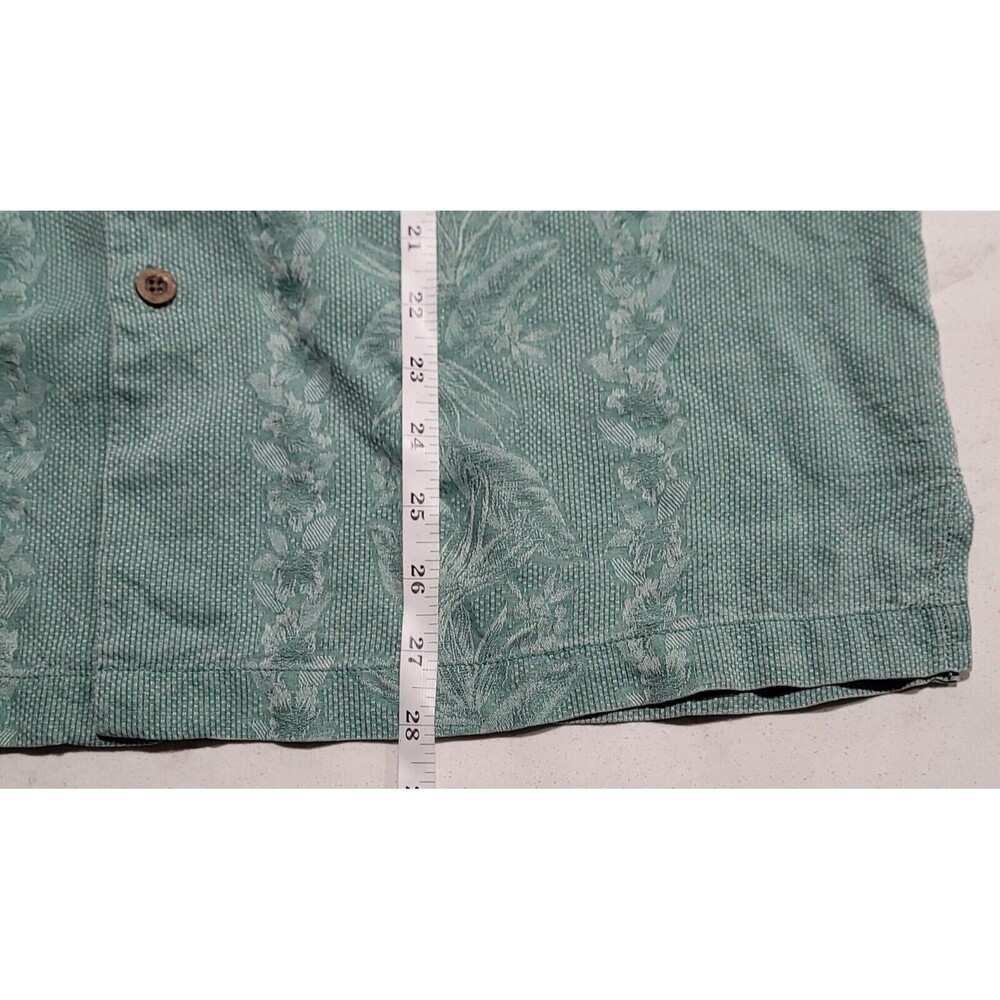Tommy Bahama Relax 100% Silk Mint Green Hibiscus Floral Hawaiian Tropical M NWOT - Picture 4 of 16